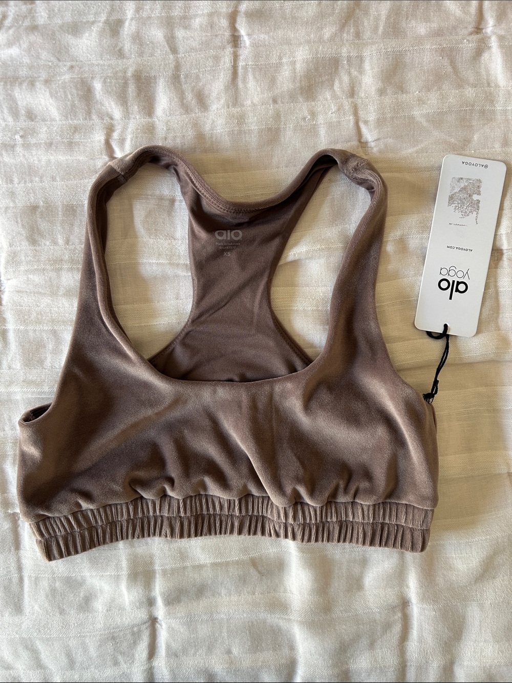 ALO Yoga Taupe Racerback Sports Bra NWT
